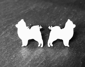 Pomeranian Dog Cufflinks Men's Novelty Dog Shirt Cufflinks In White