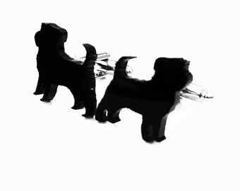 Affenpinscher  Dog Cufflinks Mens Novelty Shirt Cufflinks In Black