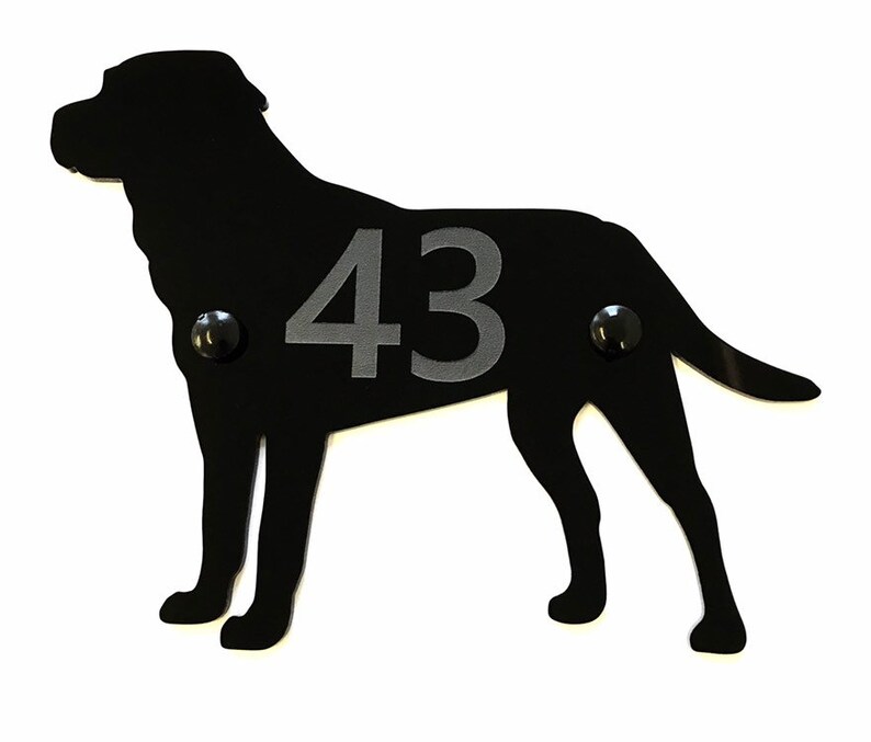 Labrador Dog Door House Number Sign Plaques in Black Etsy
