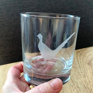 Pheasant Engraved Whisky Glass Tumbler Gift