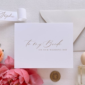 To My Bride on my wedding Day Karte mit Umschlag & Wachssiegel | Hochzeitskarte | Karte für Braut