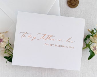 To My Father in Law on my Wedding Day Card with Envelope & Wax Seal | Wedding  Card | Card for Dad