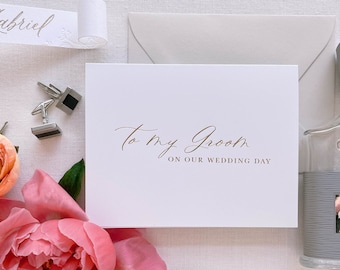 To My Groom on my wedding Day Card with Envelope & Wax Seal | Wedding  Card | Card for Groom