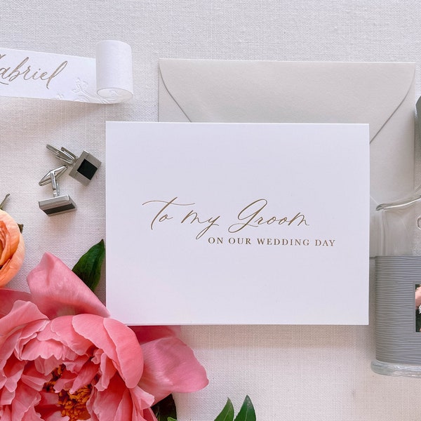To My Groom on my wedding Day Card with Envelope & Wax Seal | Wedding  Card | Card for Groom