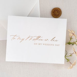 To My Mother in Law on my Wedding Day Card with Envelope & Wax Seal | Wedding  Card | Card for Mom