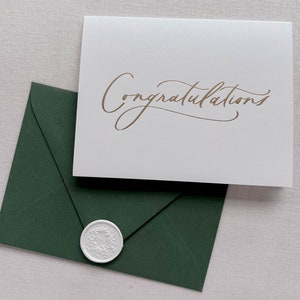 Felicitaciones Tarjeta de felicitación con sobre y sello de cera / Tarjeta de felicitaciones / Tarjeta del día de la boda / Tarjeta de celebración