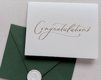 Congratulations Greeting Card with Envelope & Wax Seal | Congrats Card | Wedding Day Card | Celebration Card