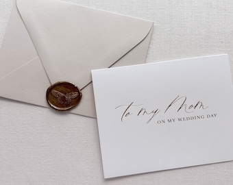 To My Mom on my Wedding Day Card with Envelope & Wax Seal | Wedding  Card | Card for Mom