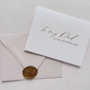 A mi papá en mi tarjeta del día de la boda con sobre y sello de cera / tarjeta de boda / tarjeta para papá