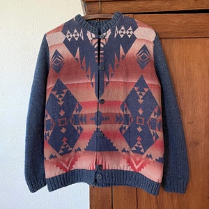 Vintage 1960s 1970s Beacon Blanket Cardigan Sweater Jacket