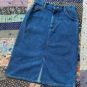 Long blue jean skirts 1960s clearance