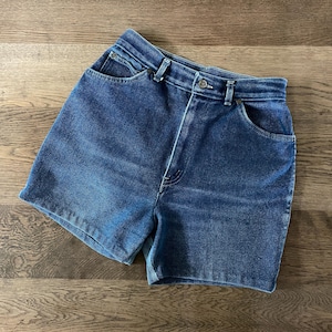 Vintage 1980s Denim Shorts Heart Butt Dark Blue Wash High Rise Chic