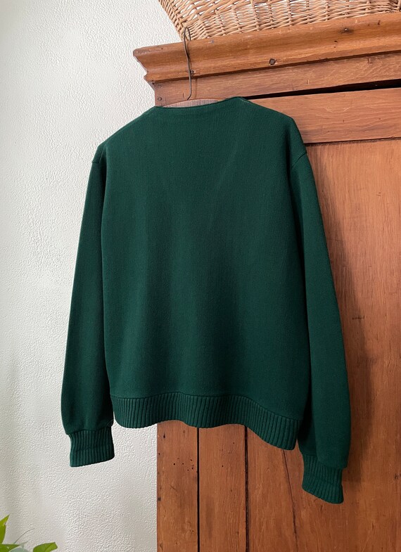 Vintage 1940s 1950s Cardigan - Forest Green - V-N… - image 3