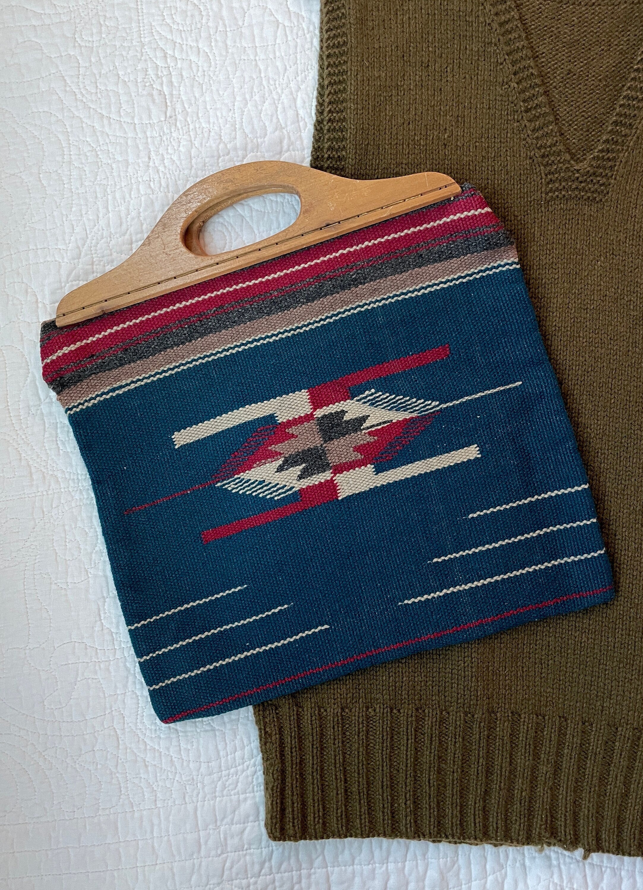 1940’s vintage Chimayo Purse Vintage 1940s Chimayo Clutch Purse - Raleigh Vintage