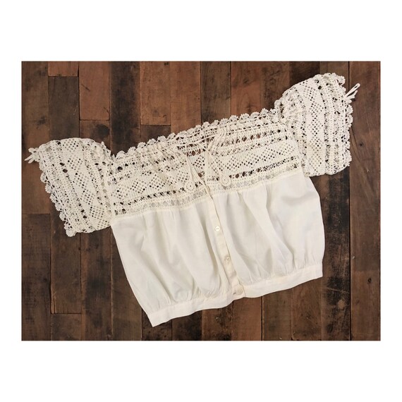 vintage crochet blouse - Edwardian/Victorian - ant