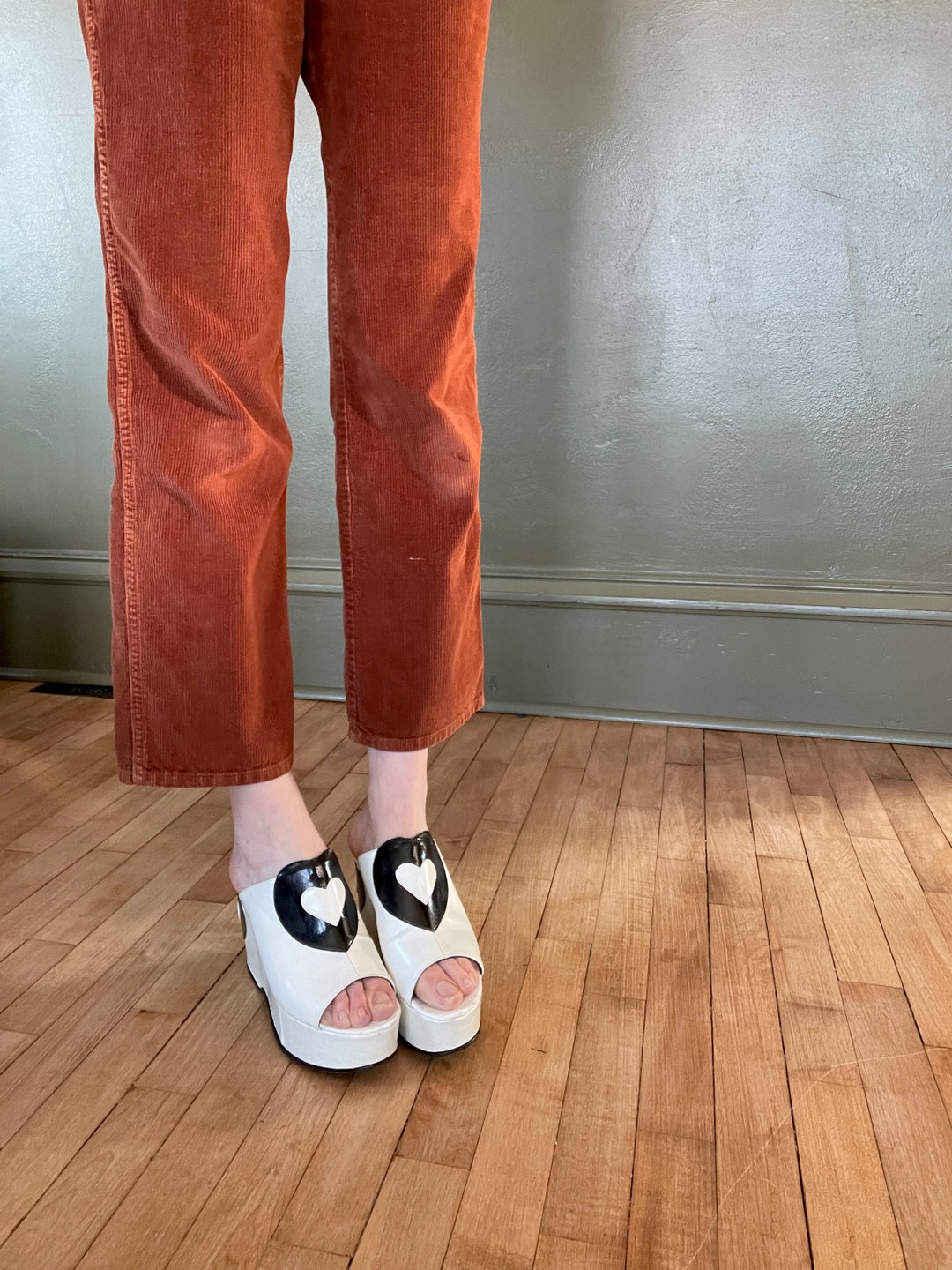 platform heart shoes