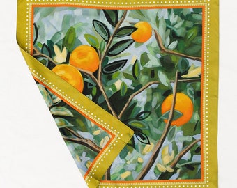 The Orange Branch Silk Scarf