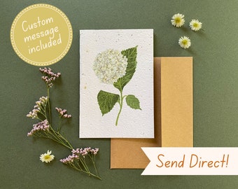 Plantable wildflower greeting card - HYDRANGEA
