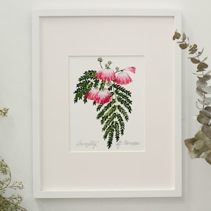 Mimosa  - Humility - vertical flower language print