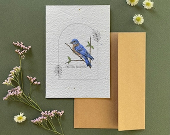 Plantable wildflower greeting card - EASTERN BLUEBIRD