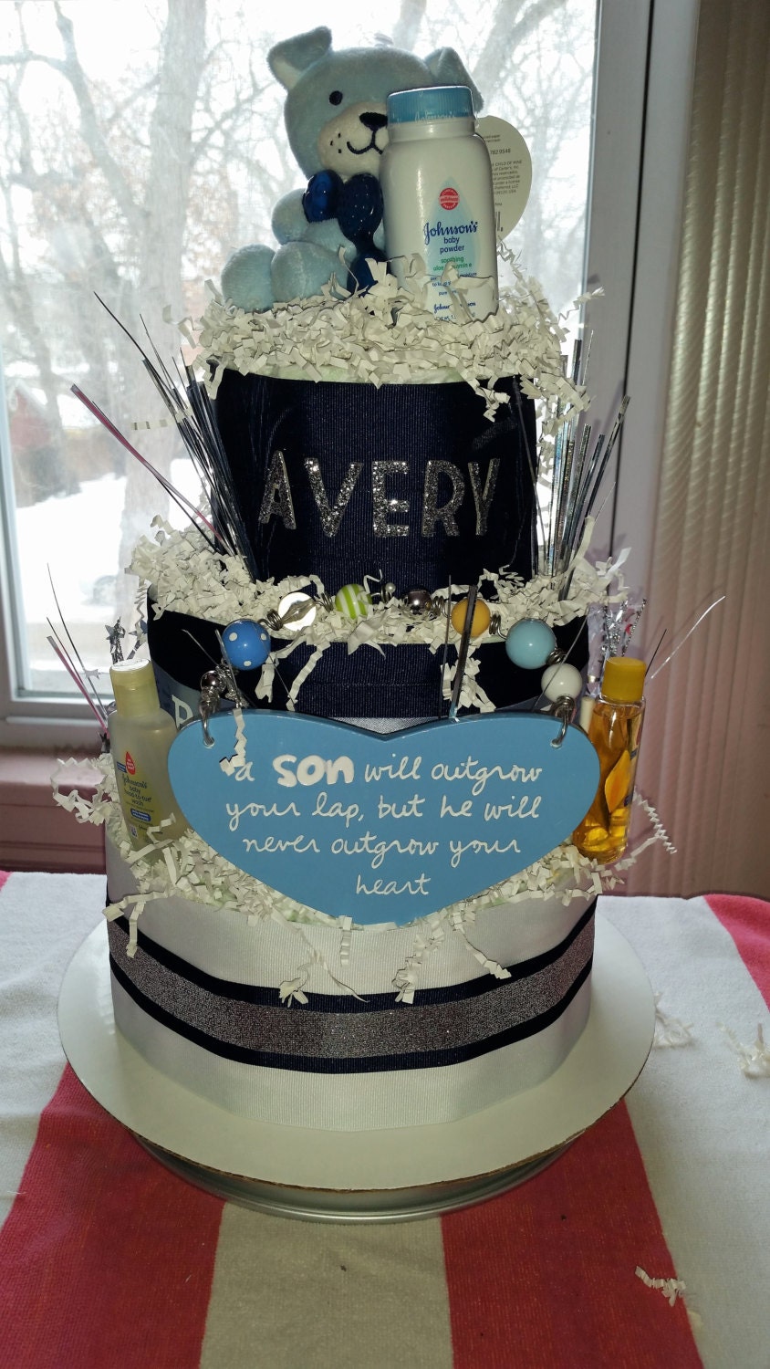 Baby Boy Diaper Cake Baby Boy Diaper Cake Navy blue Baby