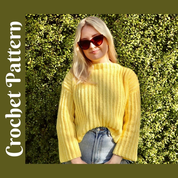 CROCHET PATTERN: The Lonsdale Jumper - Oversized Ribbed Sweater