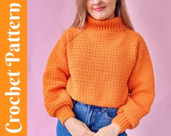 CROCHET PATTERN: The Millennial Jumper - Cowl Neck/ Turtle Neck Sweater