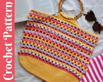 CROCHET PATTERN: Callipo Beach Bag, Crochet Beach Bag Pattern, Tote Bag, Market Bag