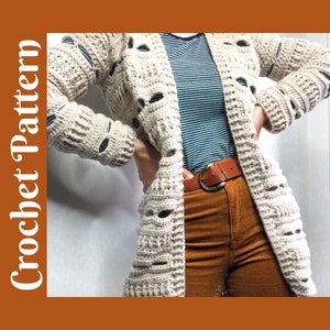 CROCHET PATTERN: Life Of The Cardi - Mid Length Cardigan, Summer Coverup, Boho Cardigan