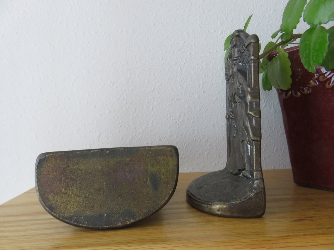 Antique Cast Iron Judd Bookends With Bronze Finish Victorian Etsy
