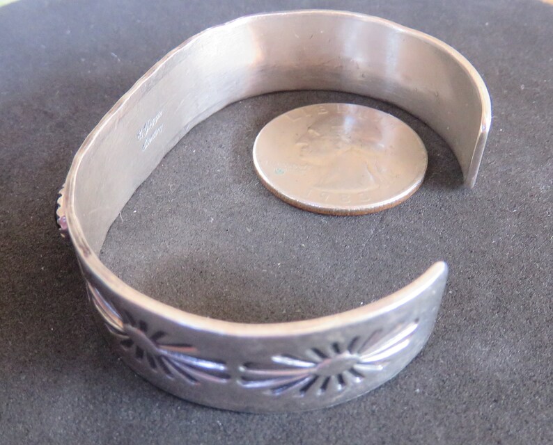 Native American E Yazzie Mult-colored Stone Sterling Silver Bracelet