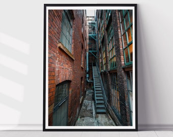 Back Alley in Northern Quarter print - Manchester - Cityscape - House Decor - Architecture Print - Manchester Print - Wall Art - Home Decor