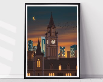 Town Hall Nightscape Print [Illustration]