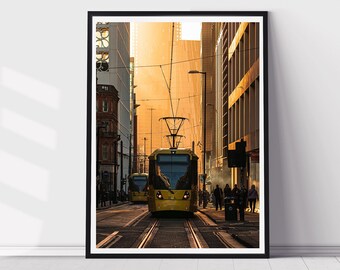 Tram Shot print - Manchester - Cityscape - House Decor - Architecture Print - Manchester Print - Wall Art - Home Decor