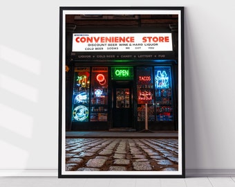 Convenience Store Print - Northern Quarter - Cityscape - House Decor - Architecture Print - Manchester Print - Wall Art - Home Decor