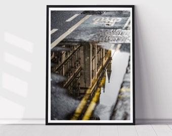 Puddle Shot print - Manchester Town Hall - Cityscape - House Decor - Architecture Print - Manchester Print - Wall Art - Home Decor