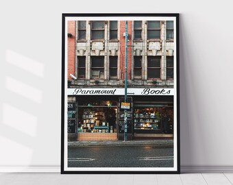 Paramount Books Print - Cityscape - House Decor - Architecture Print - Manchester Print - Wall Art - Home Decor