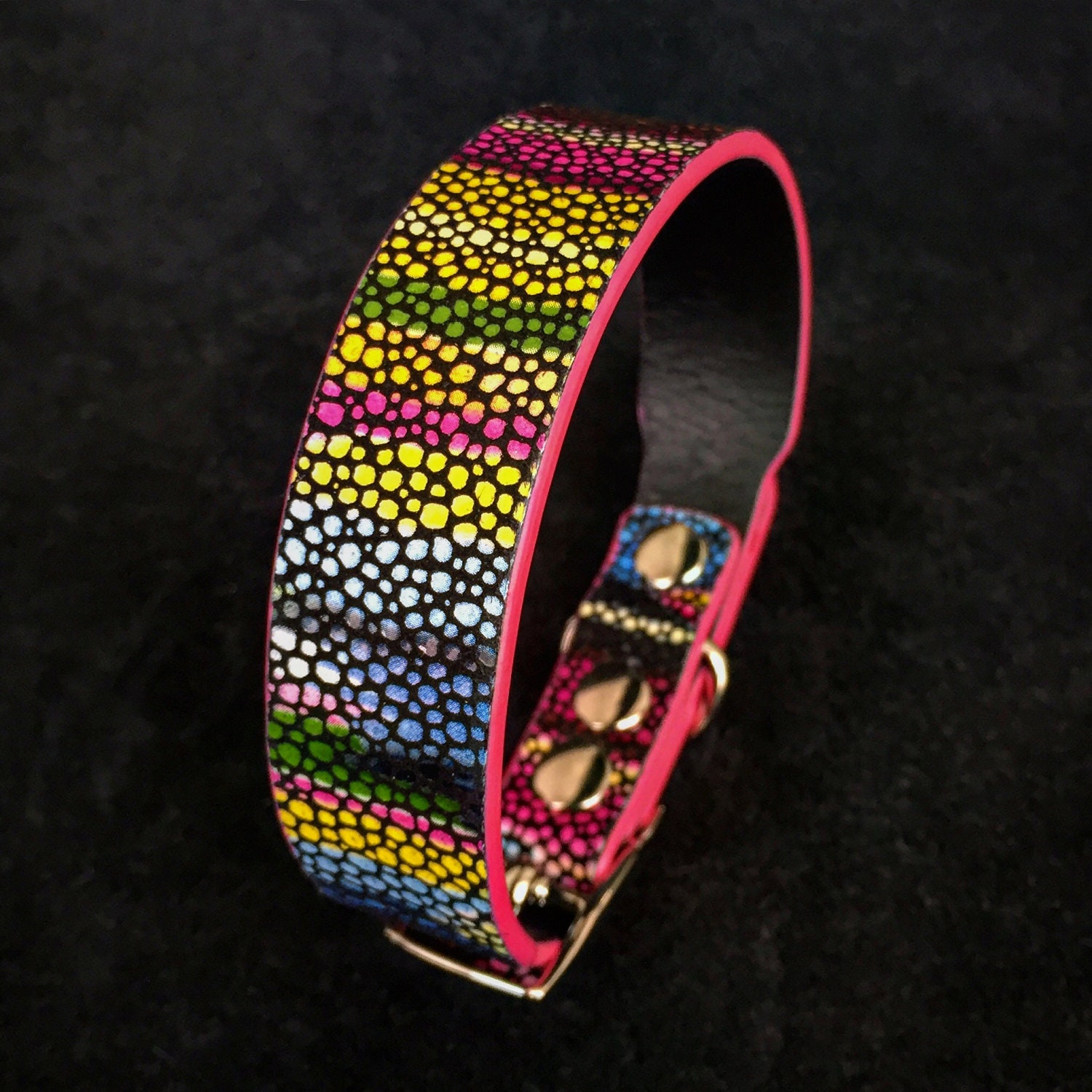 Bestia™ "Moby" Puppy Genuine Leather Dog Collar. Unique Design.handmade Quality