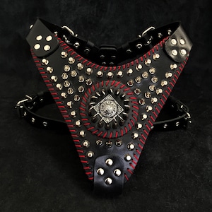 Bestia hand stitched &quot;David&quot; harness for big dogs. Unique design. Entirely hand crafted. 100% leather