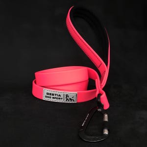 BESTIA DOG SPORT Pink Tactial leash. padded handle. waterproof. handmade. Premium quality