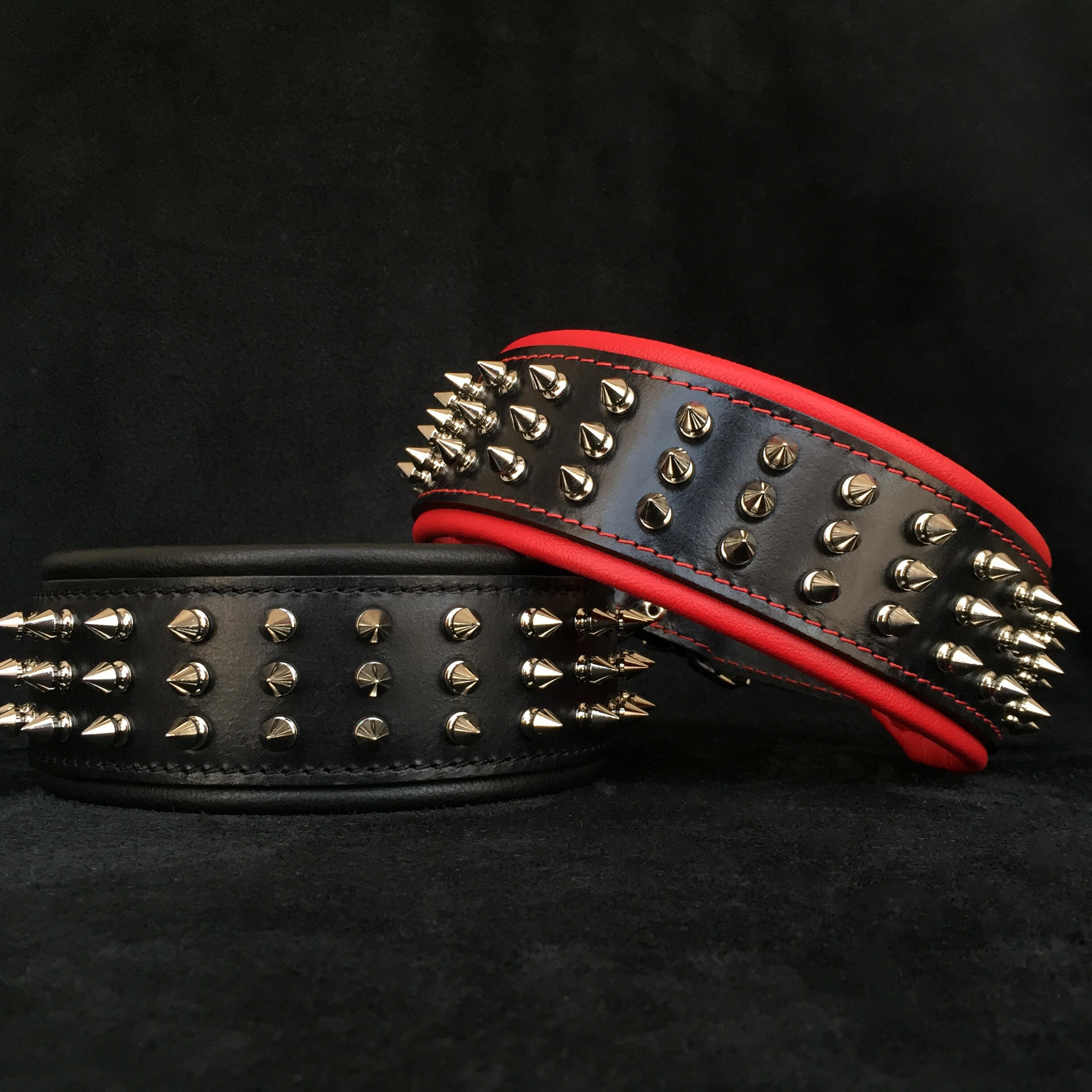 Hand made in Europe L-XXL Top quality Real leather studded dog collar 