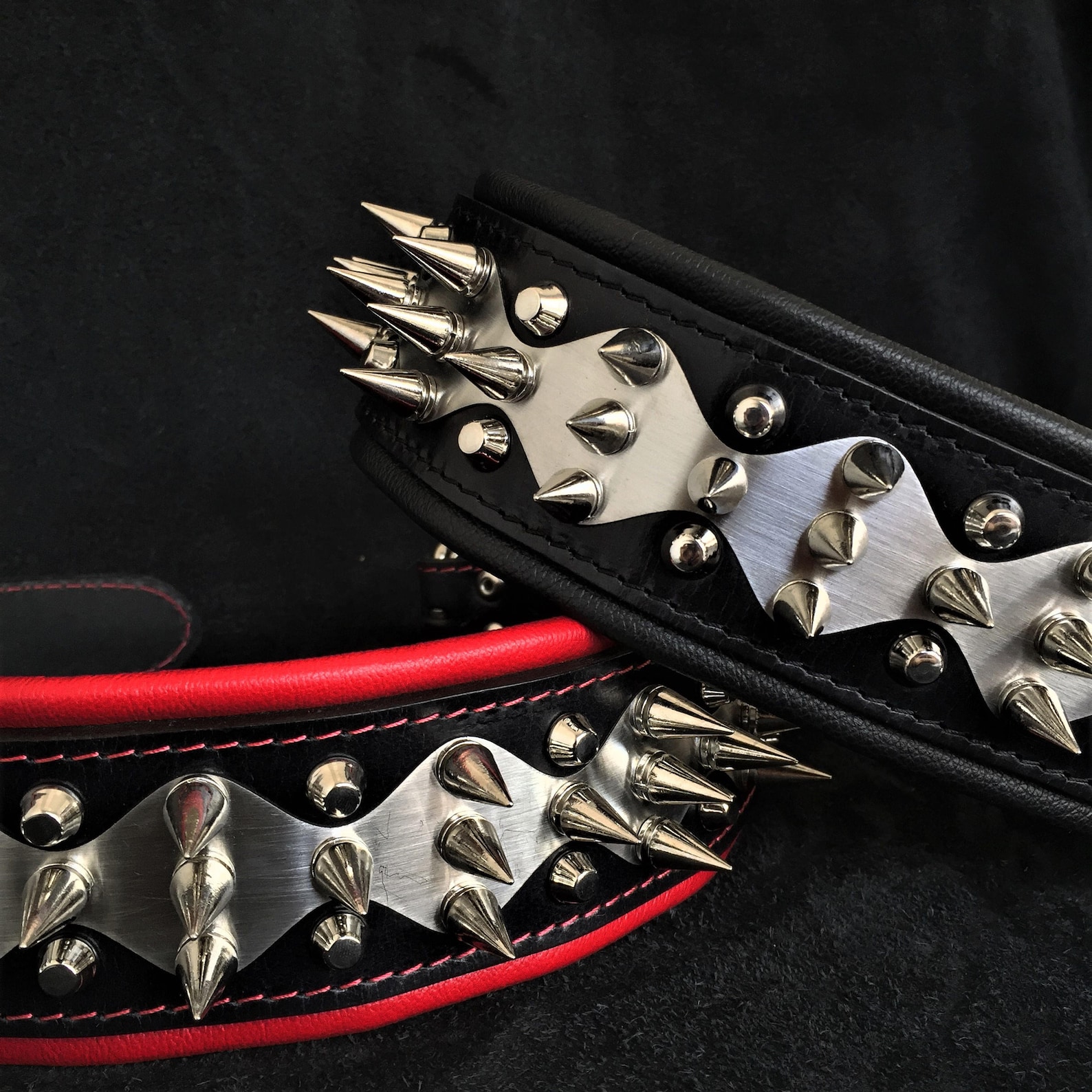 Bestia™ steel Genuine Leather Dog Collar With - Etsy