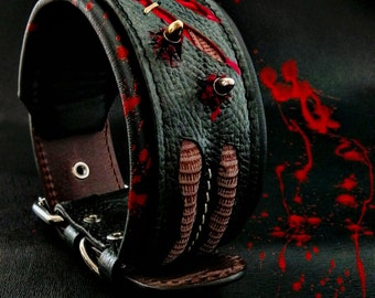 Bestia™ The "Haunted'' collar LIMITED. Unique rivet design. Hand crafted in Europe!