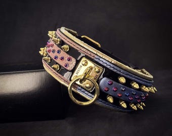 Cane Corso Leather Dog Collar, Black Padded Collar for Large Breeds - Bestia Candy