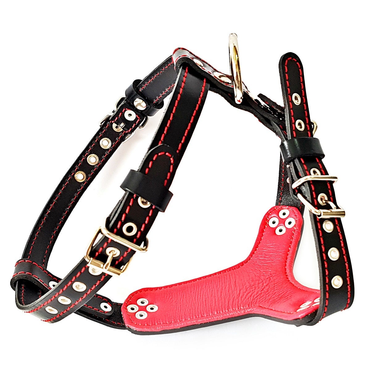 Luxury Red Dog Harness – Designer Dog Clothes – Veselka Canine Couture