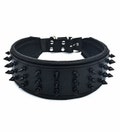 Black Leather Spiked Dog Collar, Handmade in Europe product logo