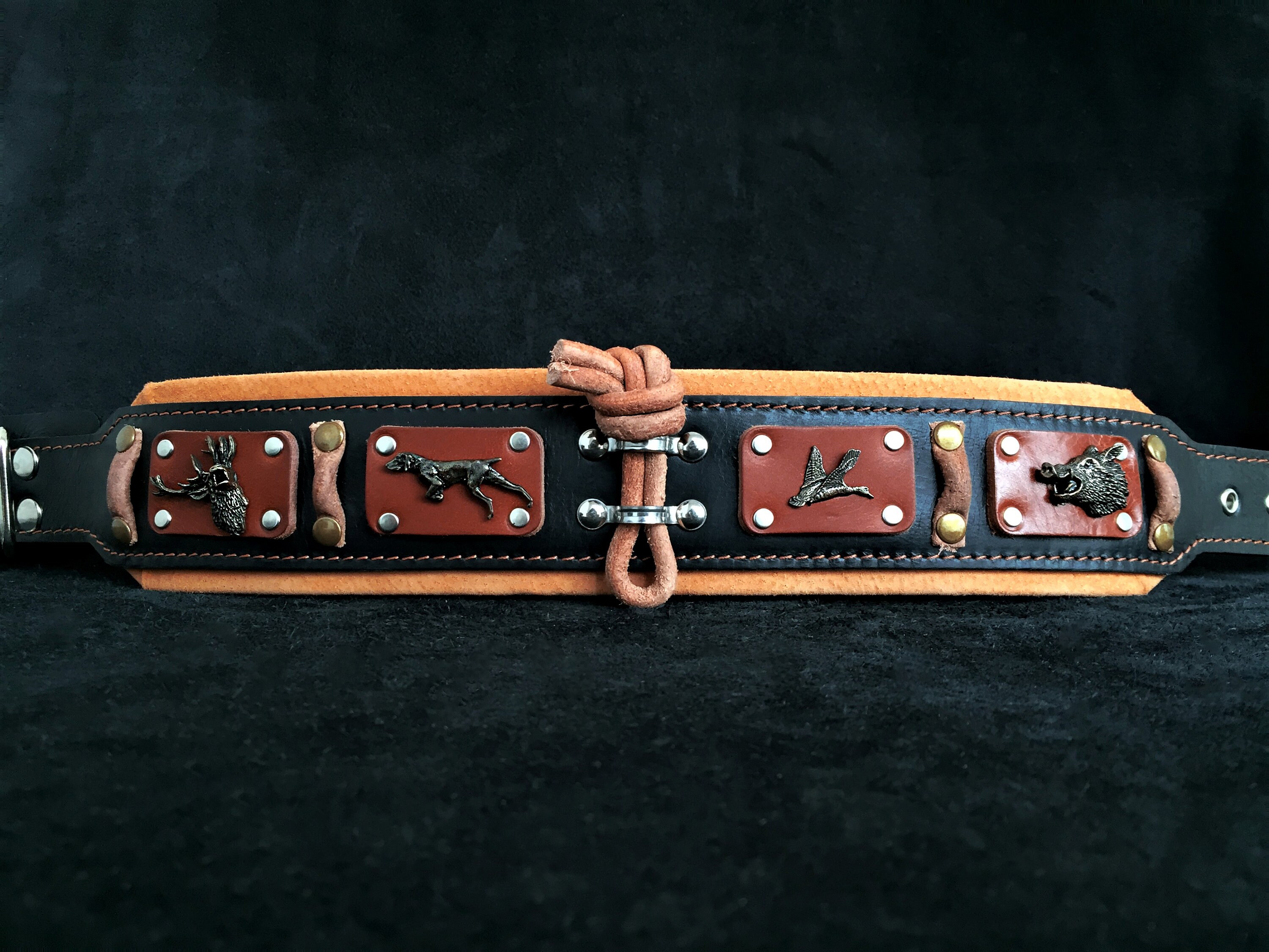 Bestia™ hunter Genuine Leather Dog Collar for Etsy