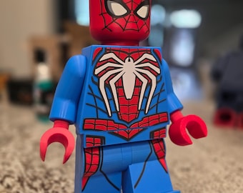 16 Inch PS4 Advanced Suit Spider‑Man Figure | Large 3D Printed Marvel Superhero Collectible | Spider‑Man Display Statue