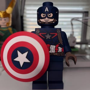 16 Inch Captain America Figure | Large 3D Printed Marvel Collectible | The First Avenger Statue | Marvel Fan Art Display image 4