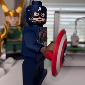 16 Inch Captain America Figure | Large 3D Printed Marvel Collectible | The First Avenger Statue | Marvel Fan Art Display image 8